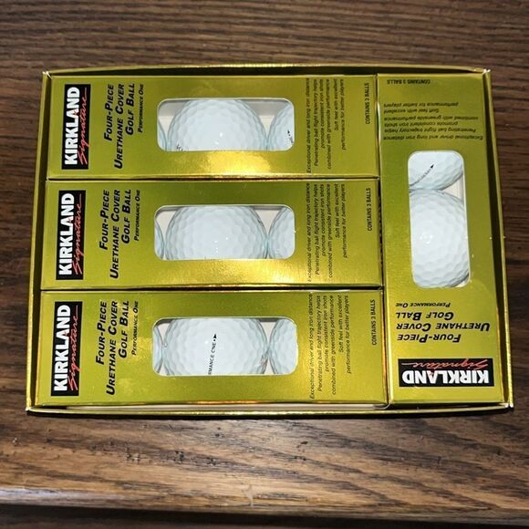 Rare 2017 Gold Box Costco Kirkland 4-piece Urethane cover golf balls performance - Picture 2 of 2